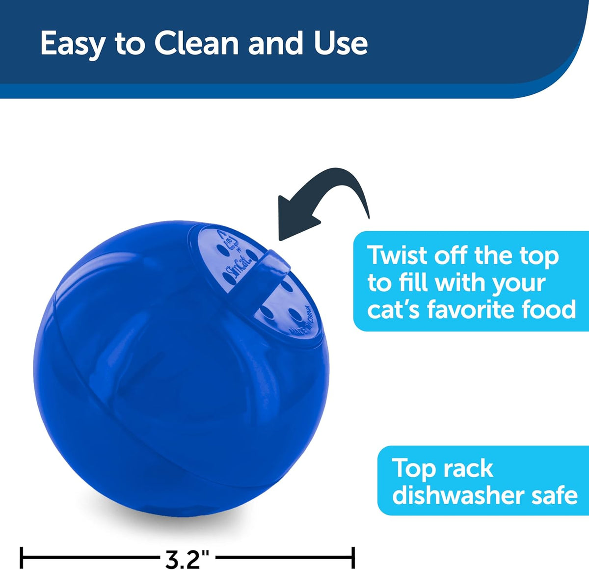PetSafe Slimcat Feeder Ball Cat Toy - Blue / 1 Count (Pack of 1) - image 3