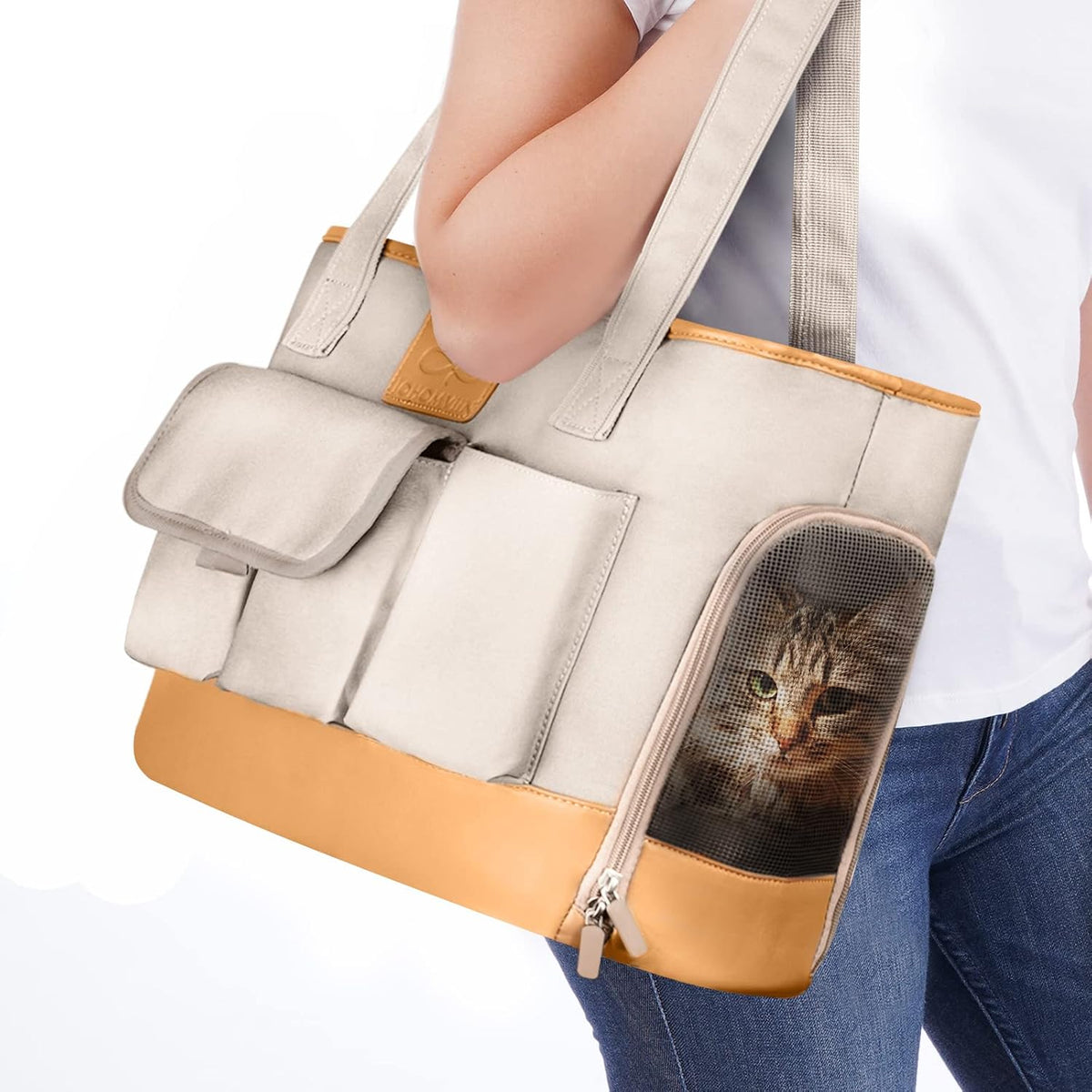 Cat Carrier, Dog Carrier, Pet Carrier - Beige