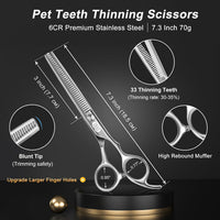 Dog Grooming Scissors Kit - 7 Inch / Silver Dog Grooming Scissors - image 4