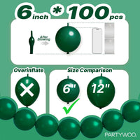 PartyWoo 100 white 6 inch linking balloons for garlands and arches - view 28