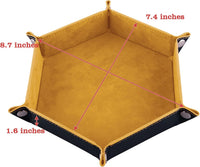 SIQUK 4 Pieces Dice Tray Set Foldable Dice Trays Hexagon Dice Rolling - Orange, Yellow, Cyan and Violet - image 2