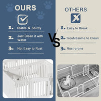 2 Room Dog Playpen with Door,DIY Shape Combination Puppy Pen,16-Panel+2 Link Piece+Large Door+Small Door,25.5" H Dog Fence,Non-Slip&Secure Pet Gate,Easy to Assemble