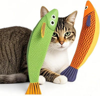 Cat Toys for Bored Indoor Adult Cats - Catnip Toys for Mental Stimulation, Interactive & Durable Kicker Toys for Solo Play, Best for Lazy or Senior Cats (Orange)