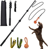 Flirt Pole for Dogs Heavy Duty 40inch Extendable Aluminum Alloy Dog - 48.8in/4-section