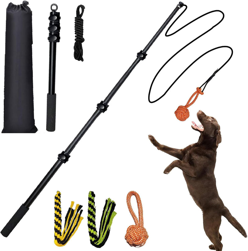 Flirt Pole for Dogs Heavy Duty 40inch Extendable Aluminum Alloy Dog - 48.8in/4-section