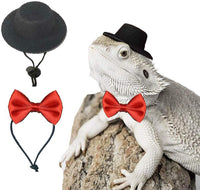 DuvinDD bearded dragon hat and red bowtie costume set, adjustable