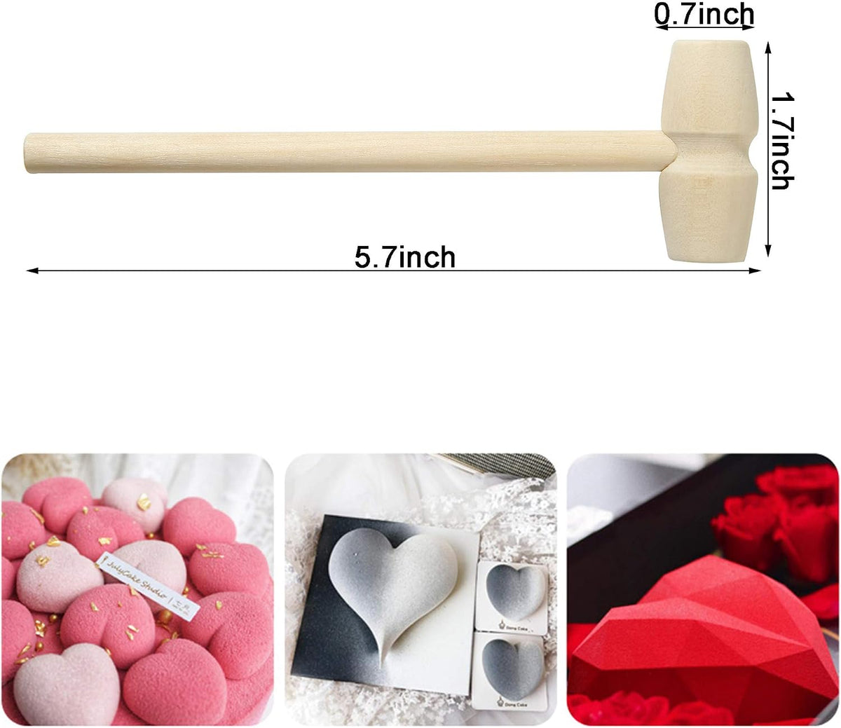 TDOCK mini natural wooden hammers for breakable chocolate, 50 pack - view 3