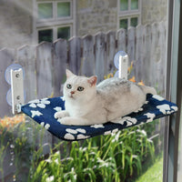 Cute Cat Window Perch, Foldable Cat Window Hammock, Purple – Essentials for Cats - Large (no mesh cover) / Navy Paw