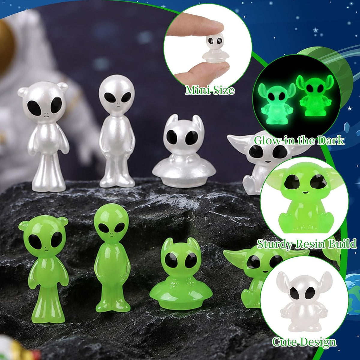 CCINEE 20Pcs Glow in Dark Tree Elves Fairy Luminous Ghost Micro - Alien - image 3
