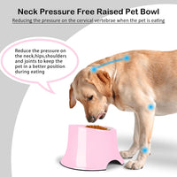 Tilted Elevated Dog Bowls Non-Slip & Non-Spill Pet Feeder - M/2 Cup / Pink - image 2