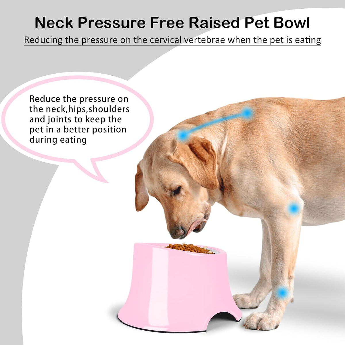 Tilted Elevated Dog Bowls Non-Slip & Non-Spill Pet Feeder - M/2 Cup / Pink - image 2