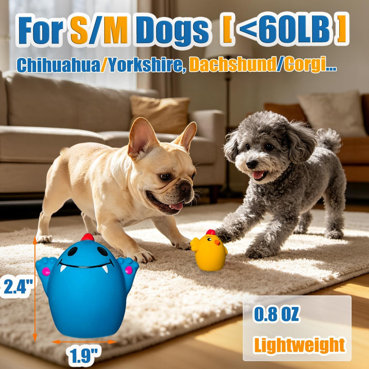 Latex Squeaky Dog Toys for Small Dogs, Medium Breeds - image 2