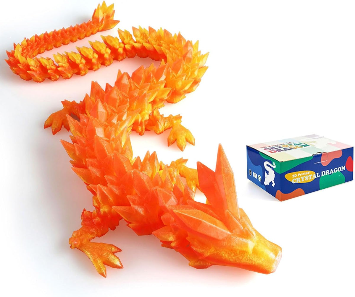3D Printed Dragon 24 Inch - Flame Colour / 30in