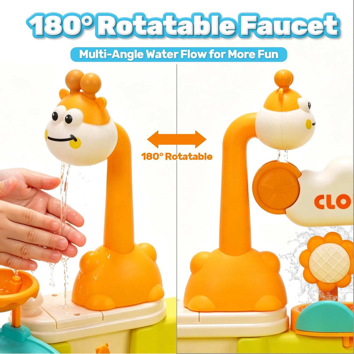 CUTE STONE Color Changing Play Kitchen Sink Toys - Light Green - image 4