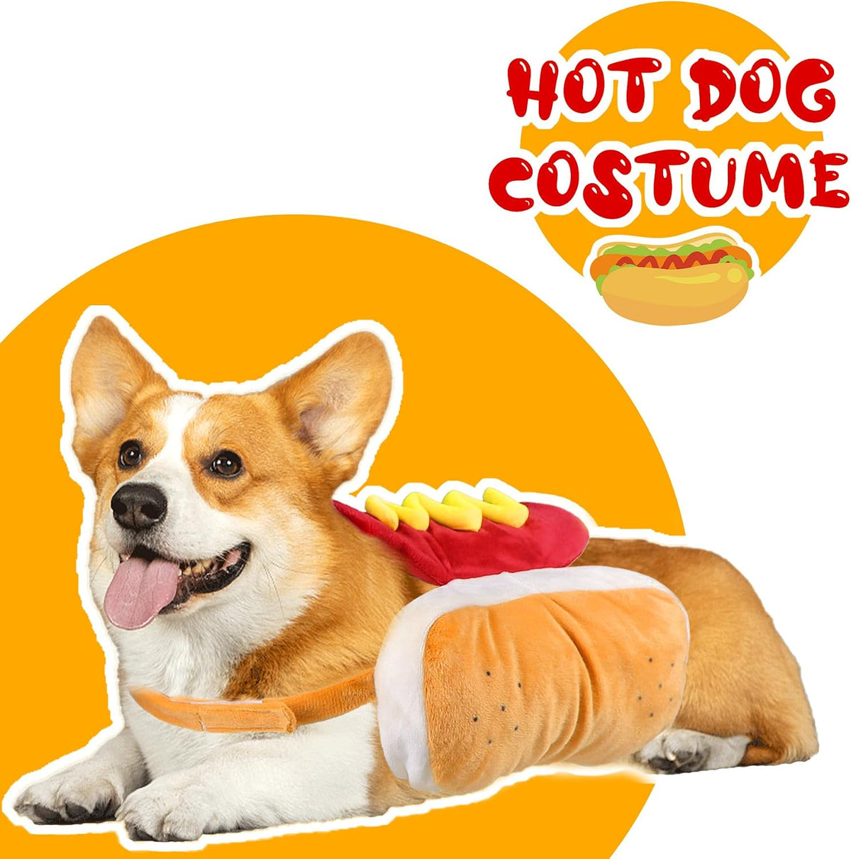 GOYOSWA Dog Hot Dog Costume - Small - image 2