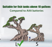 Novelsite Fish Tank Decorations - Large Bonsai Trees with Faux Moss- Aquarium Rocks Aquascaping- Made of Sandstone 17" x 8.6" x 5" Enhance Aquatic Landscape with Realistic Natural Look