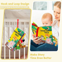beiens Baby Books Toys, Tummy Time Touch and Feel Sensory Toys for Infant – Fun for Kids & Family - Rainforest Tails-1 Book - image 4