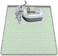 Cat Litter Mat, Silicone Large Cat Mat for Litter Box - 34x22 in, Waterproof & Non-Slip, Durable & Easy Clean, Green