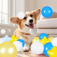 Star Ball Pit Balls for Toddlers, Ball Pool Play Tent - Blue Yellow White / 100 - image 4