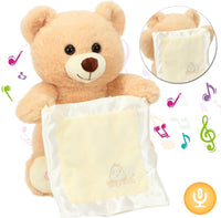 Hopearl Peek A Boo Cow Interactive Repeats What You Say Plush Diary - Bear with Blanket