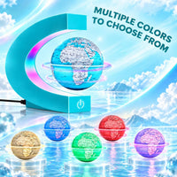 Magnetic Levitating Floating Globe with LED Lights - Cyan Globe Glowing - image 2