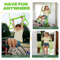 LadyRosian trapeze swing bar with plastic gym rings and two 47 inch hanging chains - view 18
