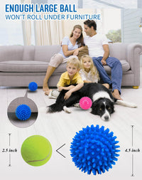 Pweituoet 4.5” Heavy Duty Squeaky Dog Balls for Medium Large Dogs - 4.5"red and blue - image 2