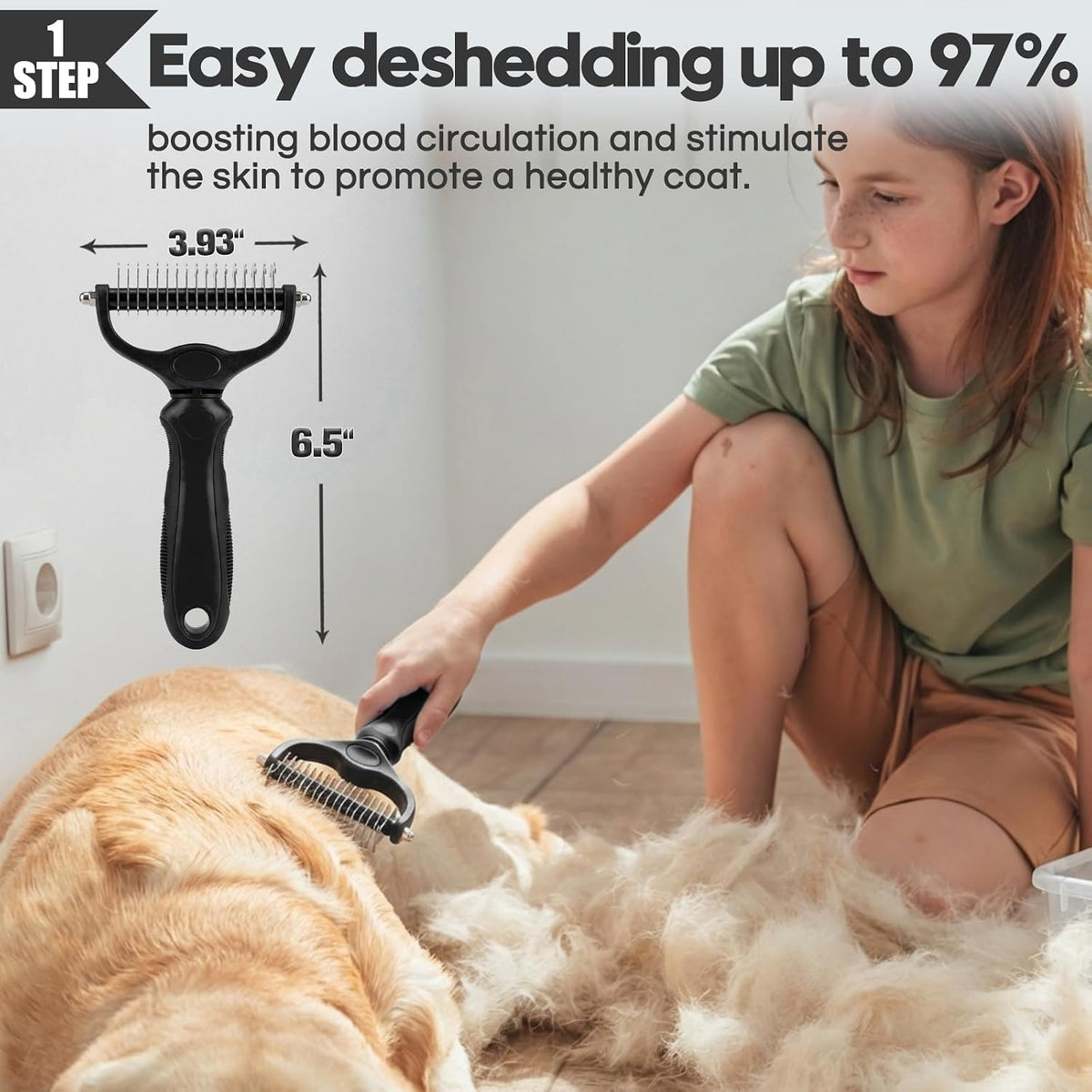 Dog Slicker Brush for Dogs Grooming Kit 5PCS Long Haired Doodles – Essentials for Dogs - Black - image 4
