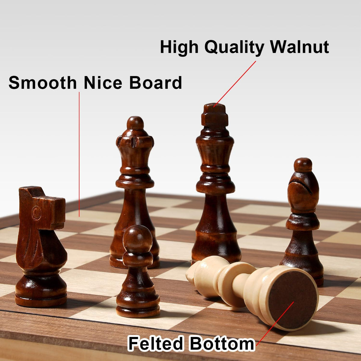 17 Inch Large Chess Set for Adults & Kids - 15.4 inches - image 2