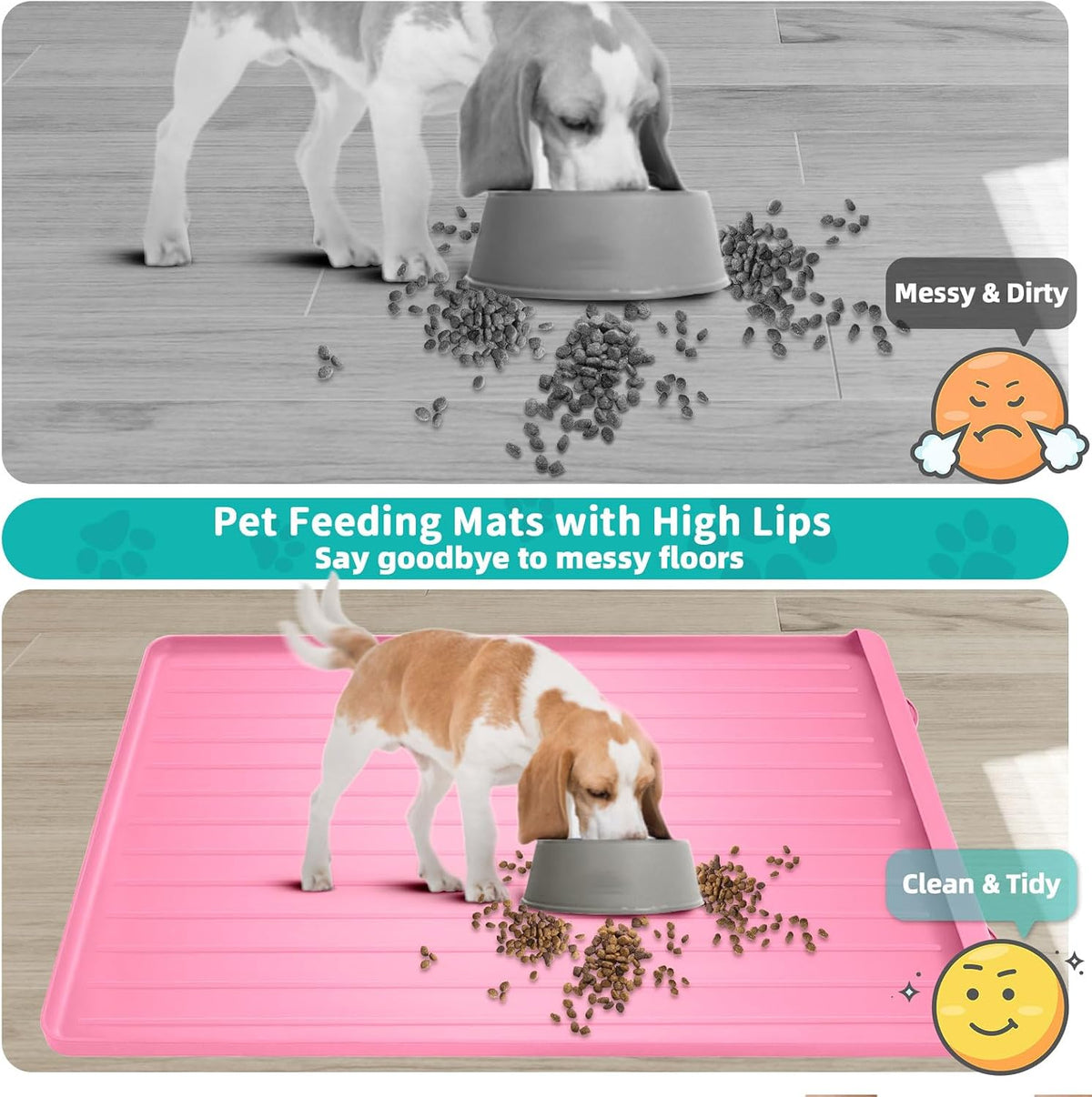 Dog Mat for Food and Water - Pink / 39.4"L x 27"W - image 3