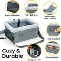 Conlun Dog Car Seat Booster, Steel Frame Anti-Collapse - Grey / 1 Pack-Small Dogs under 20lbs - image 3