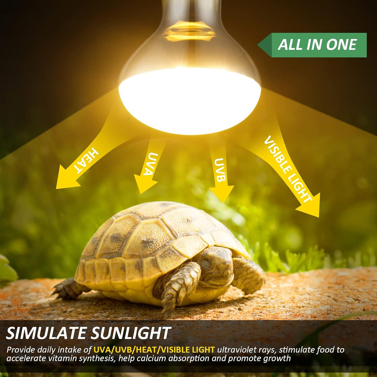 MIXJOY 100W Reptile Heat Lamp Bulb Full Spectrum UVA UVB Sun Light - 1 Count (Pack of 1) - image 2
