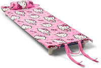 ROLLEE POLLEE Nap Sac Roll Up Napping Blanket with Attached Pillow - I Love Pink