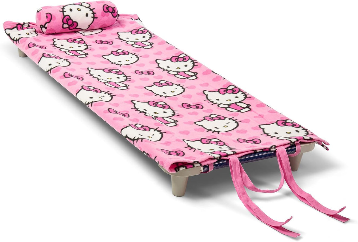 ROLLEE POLLEE Nap Sac Roll Up Napping Blanket with Attached Pillow - I Love Pink
