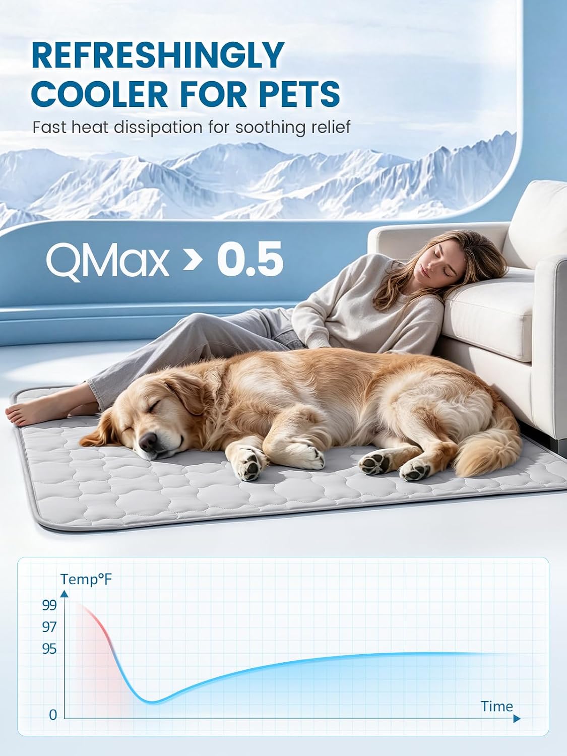 Mora Pets Dog Cooling Mat Instant Pet Cooling Pad Bed for Large Dogs - Light Grey / 36-Inch (Medium) - image 3