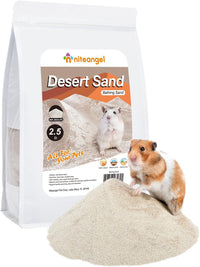 Niteangel Hamster Desert Bath Sand: 2.5lb/40oz No-Dust Bath & Easy - 2.5LB/40oz / Desert Sand & Zeolite Particles