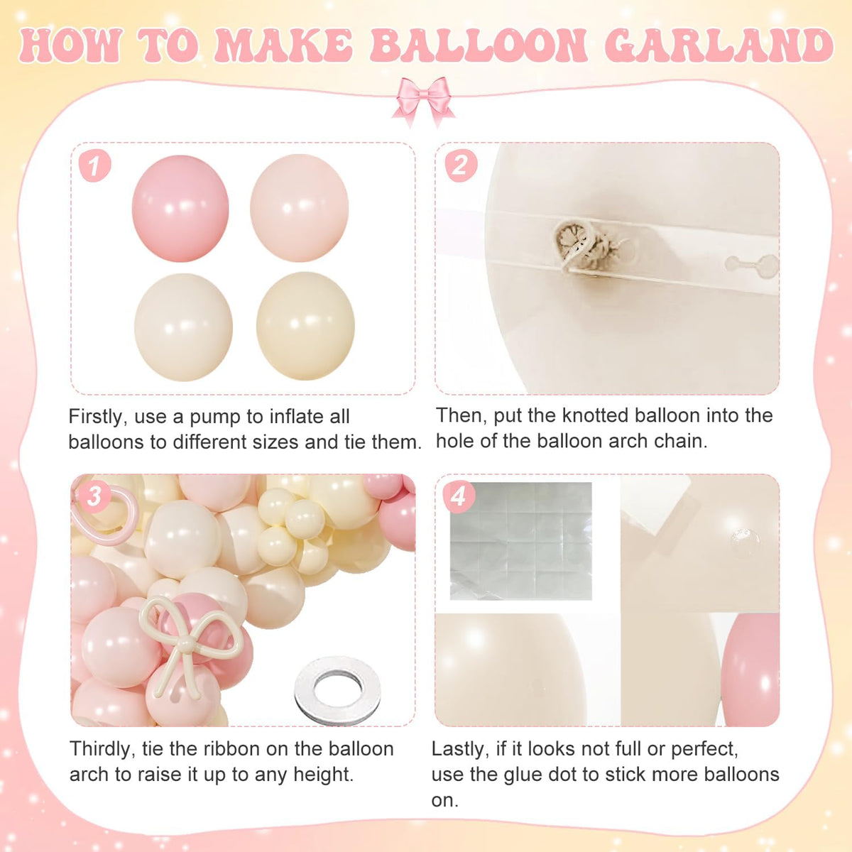 Pink Balloon Arch Kit, 145Pcs Baby Shower Birthday Decor – Fun for Kids & Family - Pink Yellow - image 4