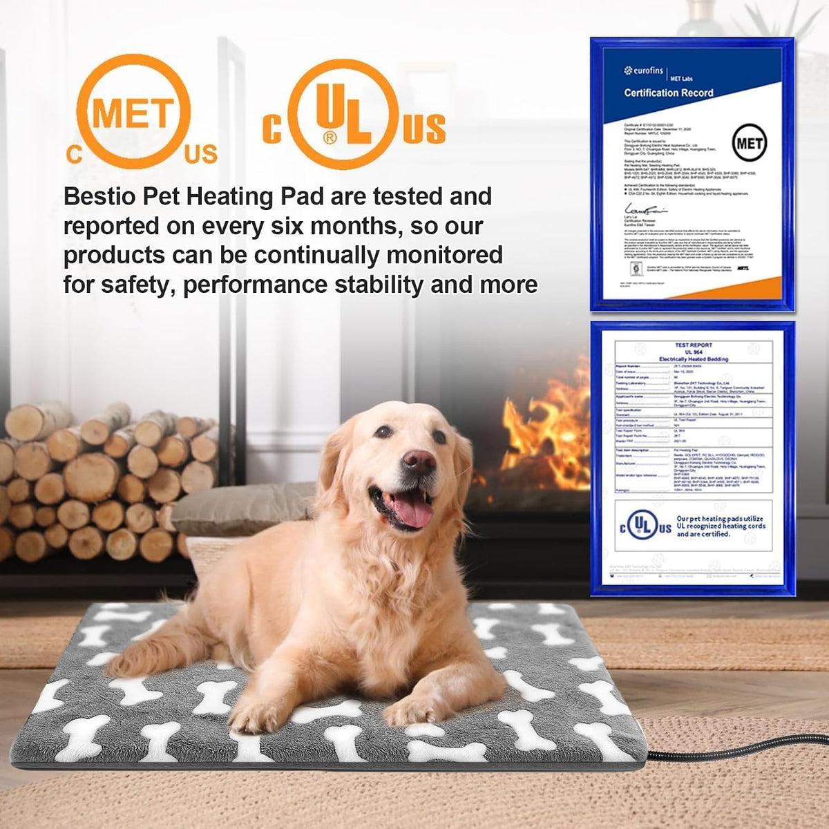 Large Dog Heating Pad 34×21in Obtained MET&UL Dual Certification-Gray – Essentials for Dogs - Gray / 34x21 in - image 4