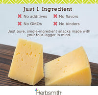 Herbsmith Smiling Dog Kibble Seasoning – Freeze Dried Cheese Food Topper - Gruyere – All Natural, Human-Grade Topper for Dogs - 6 oz