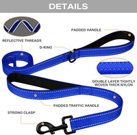 Joytale Reflective Dog Leash for Medium & Large Dogs - 6 ft 2 Handle / Navy Blue - image 2