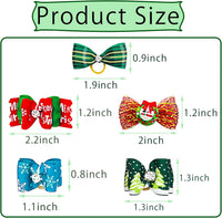 PET SHOW 20pcs Halloween Small Dog Hair Bows with Rubber Bands - 50pcs Christmas - image 3