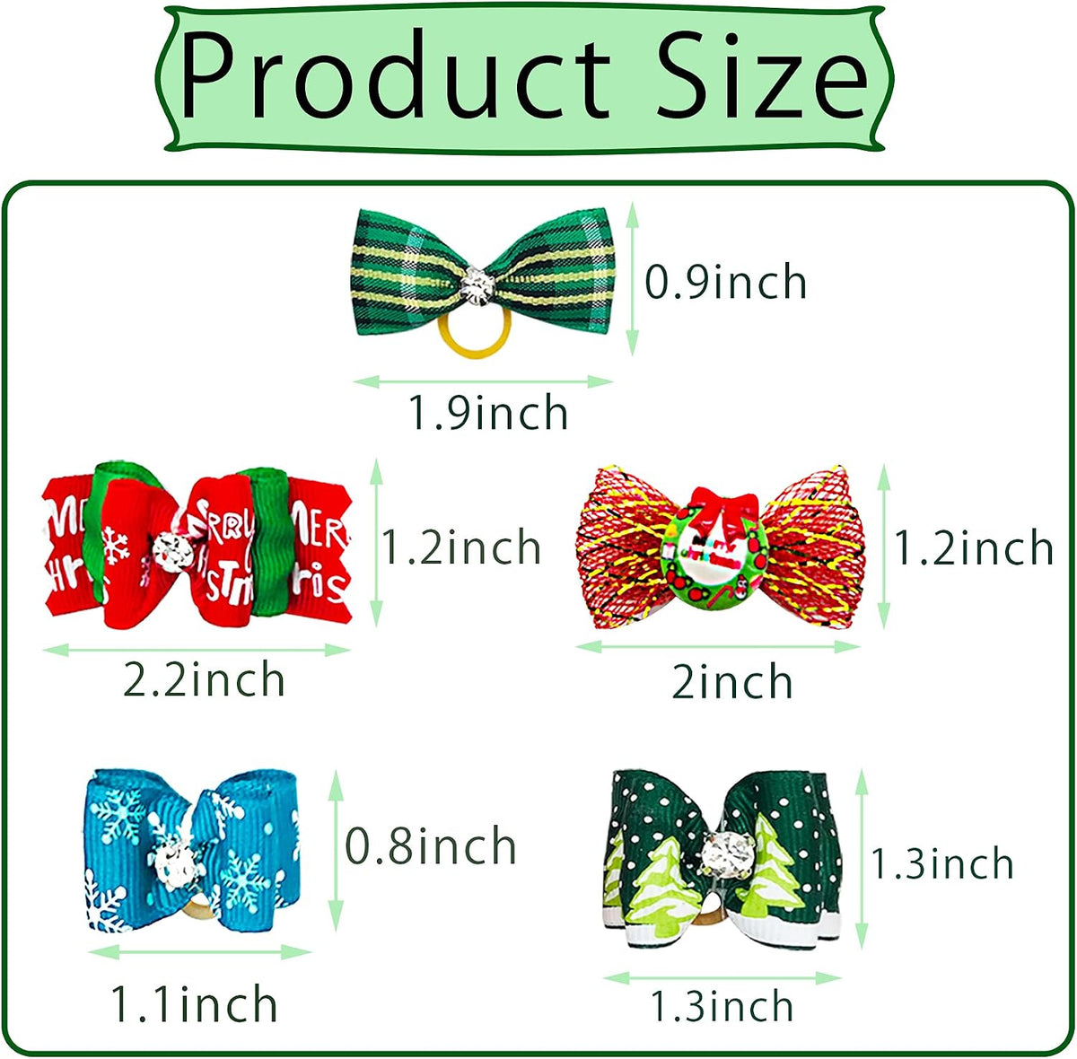 PET SHOW 20pcs Halloween Small Dog Hair Bows with Rubber Bands - 50pcs Christmas - image 3