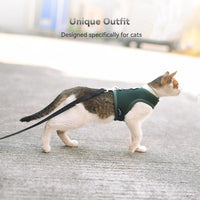 Cat Harness and Leash Set for Walking Escape Proof - Green / M 5.5-9 lbs - image 2