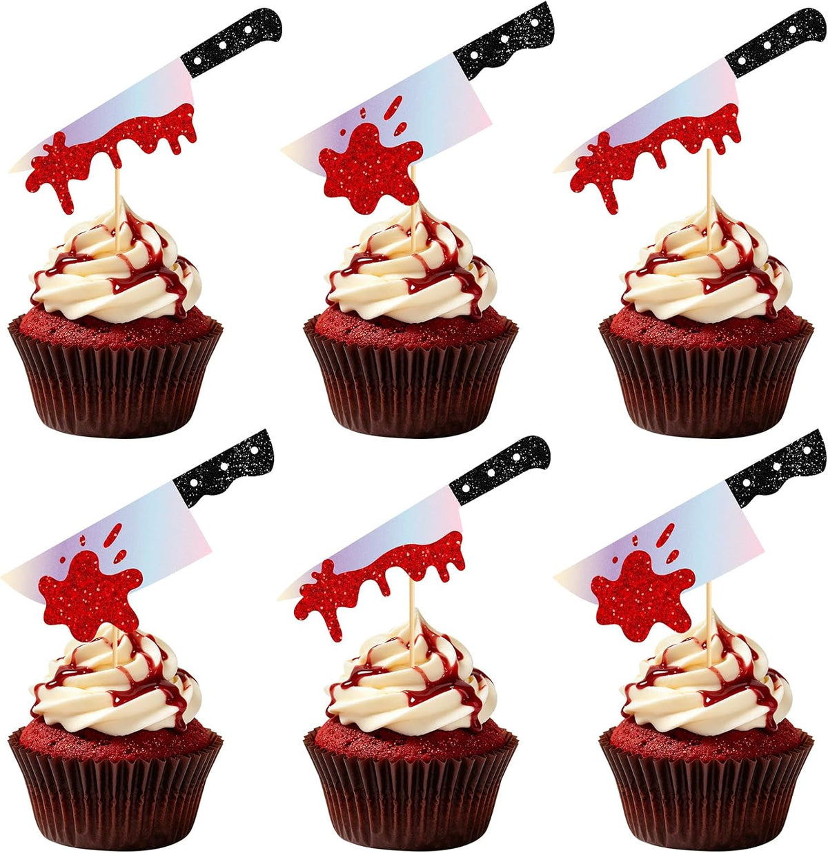 Adecortalk fall cupcake toppers, 48 glitter pumpkin, leaf and turkey picks in 8 designs - view 5