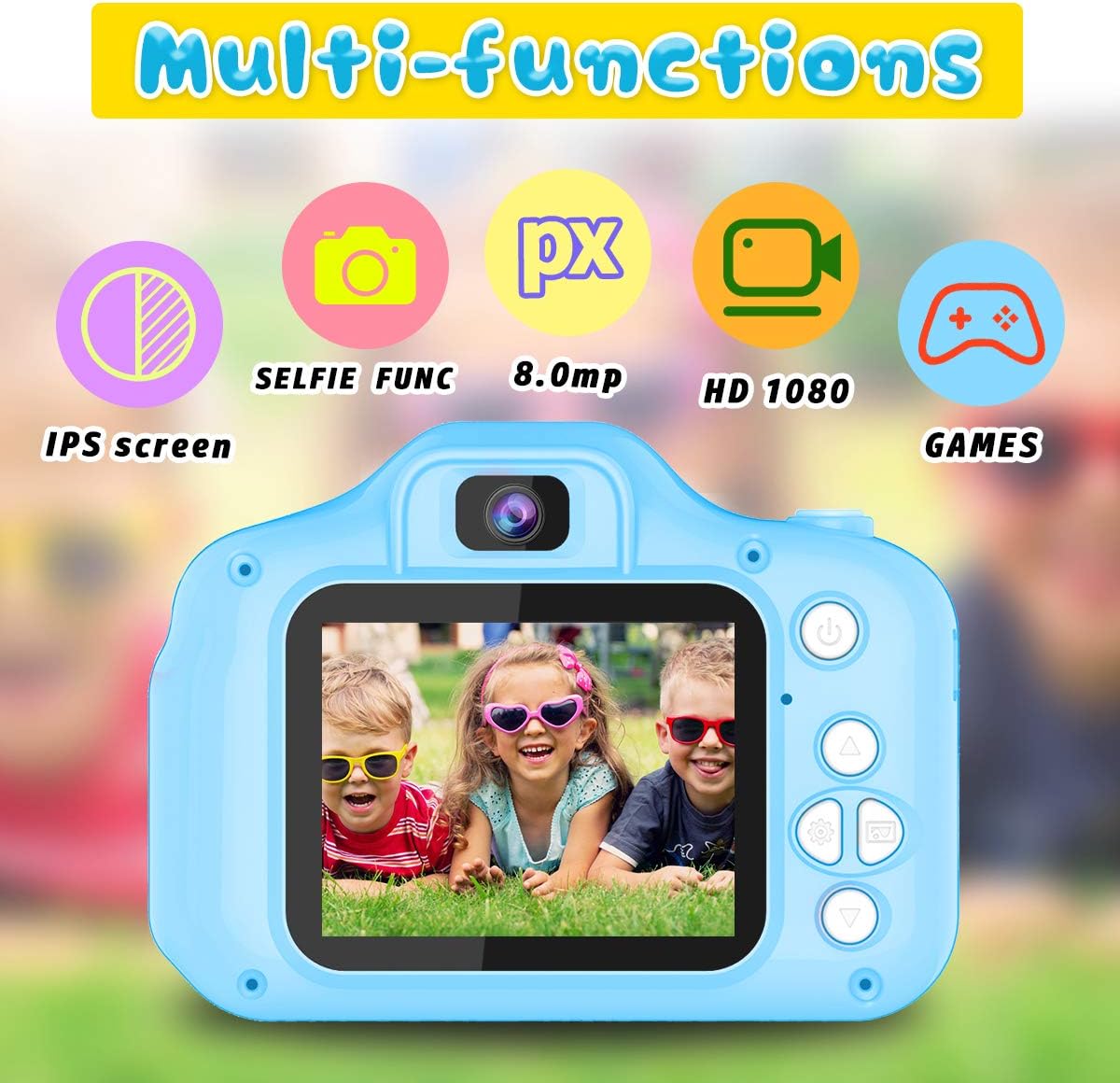 Seckton Upgraded Kids Selfie Camera - Blue - image 2