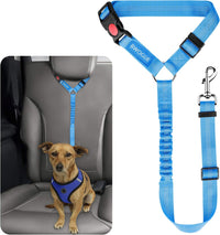 Dog Seat Belt for Car, Headrest Restraint Safety Lead, Dogs Cats – Essentials for Dogs - Blue / Elastic