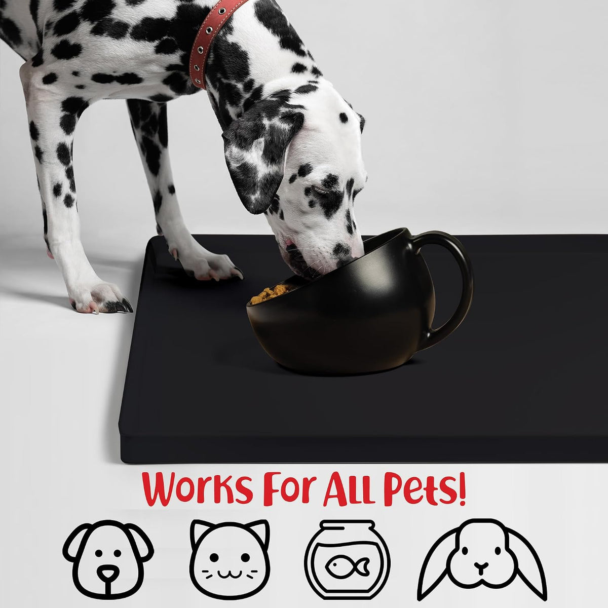 DogBuddy Dog Food Mat, Waterproof Silicone Pet Bowl Mats with Raised Edge – Essentials for Dogs - XX-Large: 32" x 24" / Black - image 4