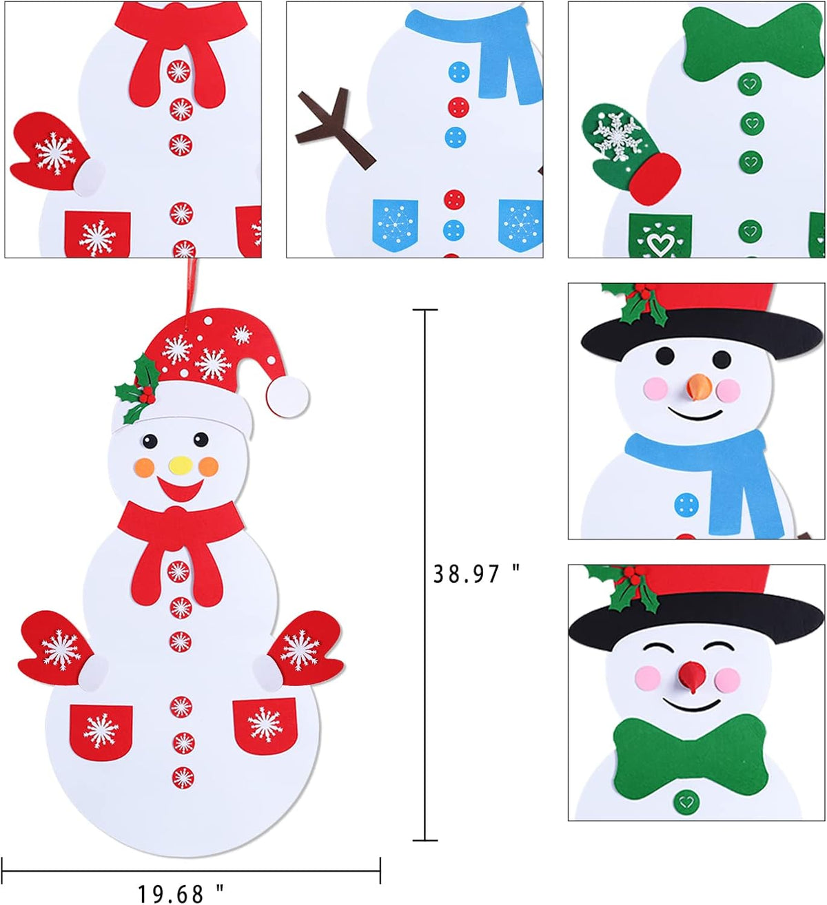 Max Fun Diy Felt Christmas Snowman Games Set with 58Pcs Crafts kit - image 4