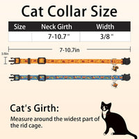 Halloween Cat Collar, Cotton 2 Pack Cat Collar with Bells - Thankgiving / 7-11'' - image 4