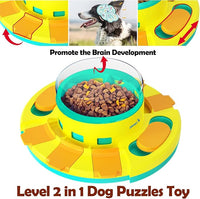 Dog Puzzle Toys for Dog Boredom and Mentally Stimulating, Interactive Slow Food Feeder Dispenser, Professional Level 2 in 1 for Large/Medium/Small Dog